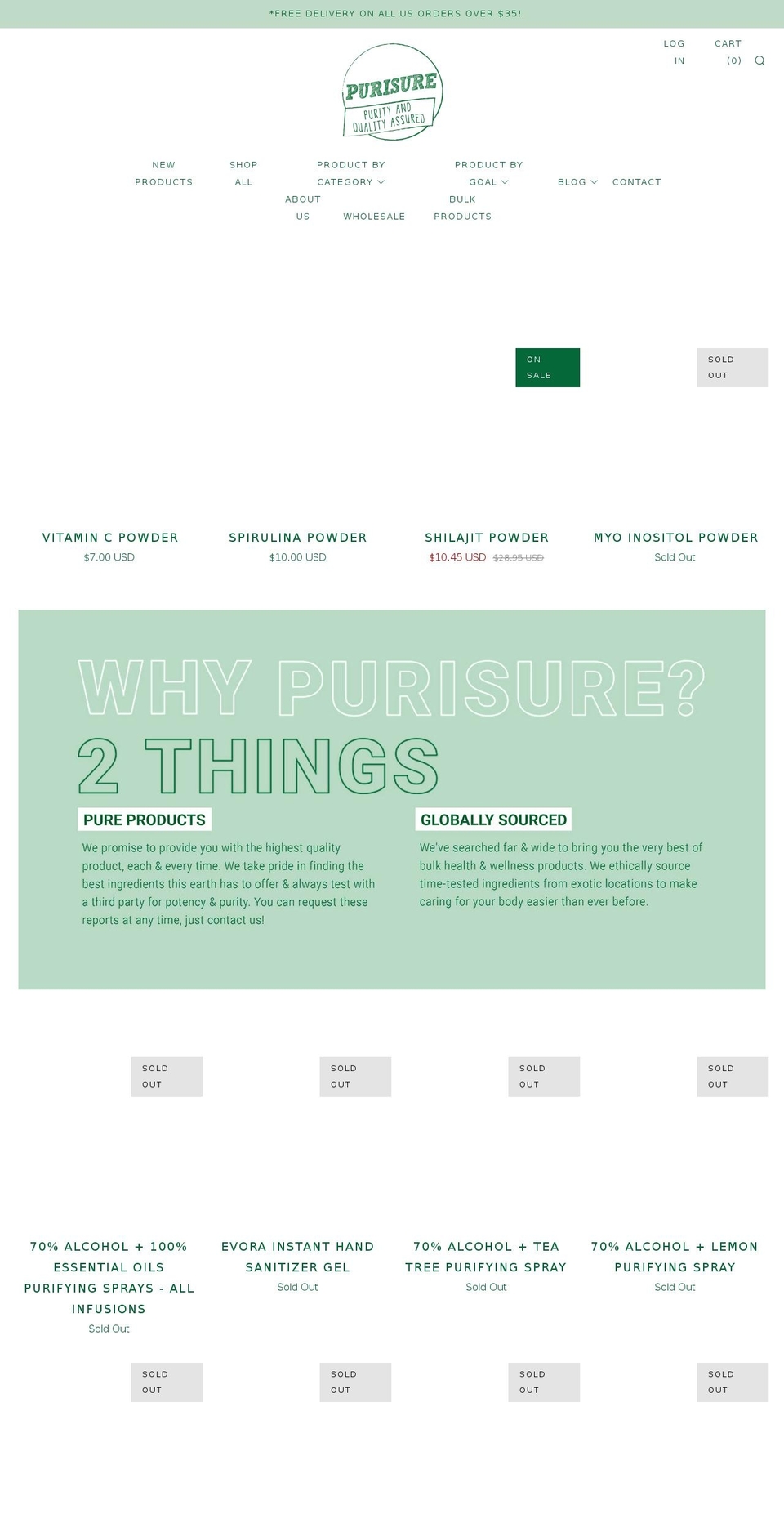 purisure.com shopify website screenshot