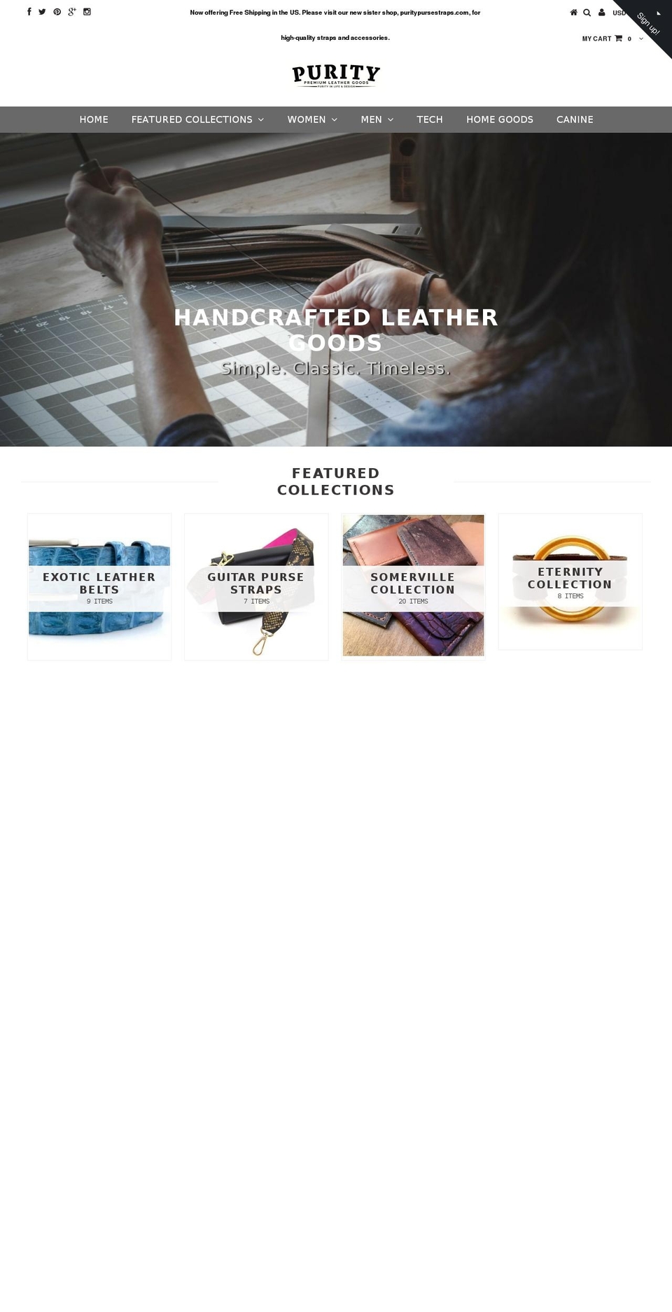 puritydesignco.com shopify website screenshot