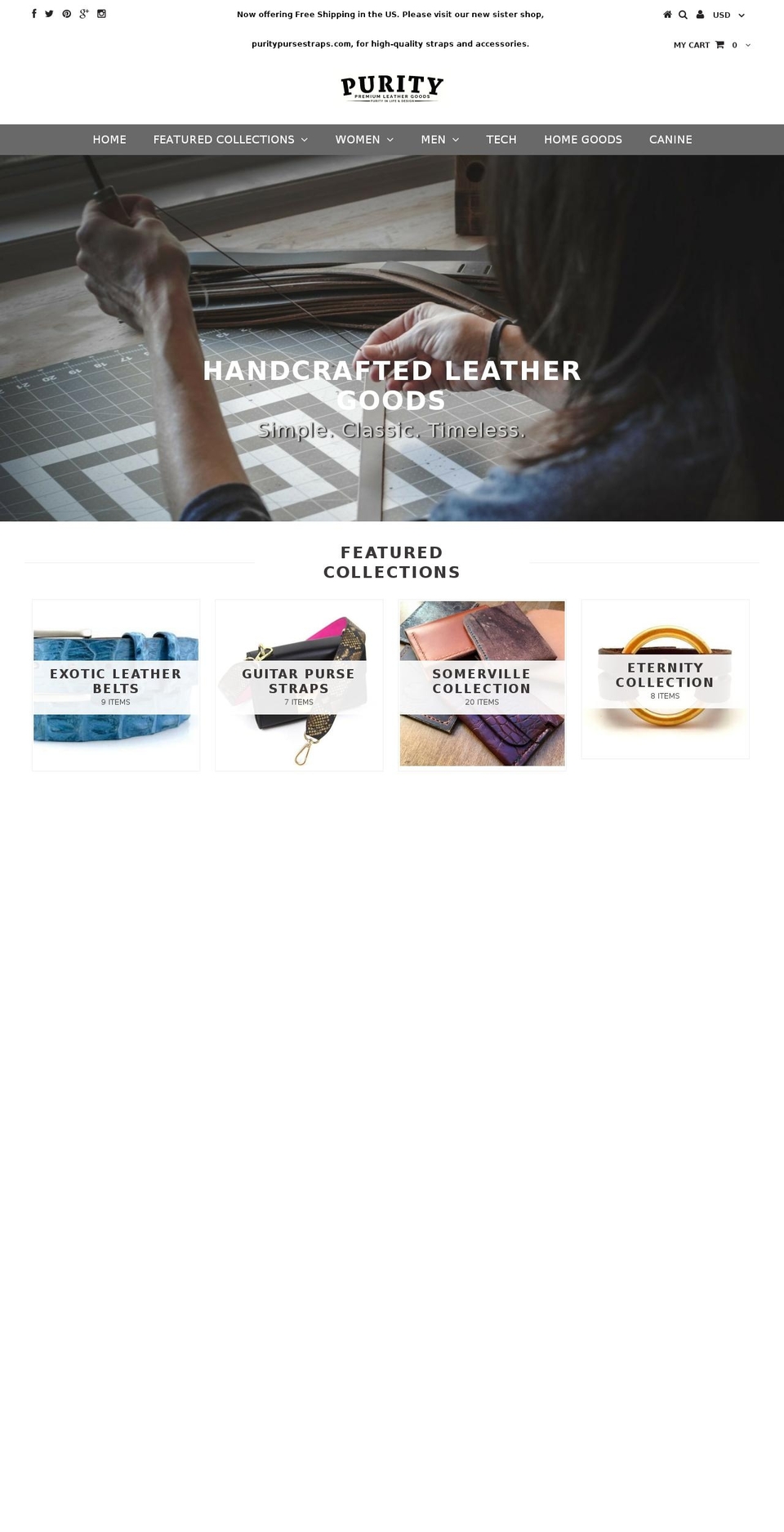 puritydesigncompany.com shopify website screenshot
