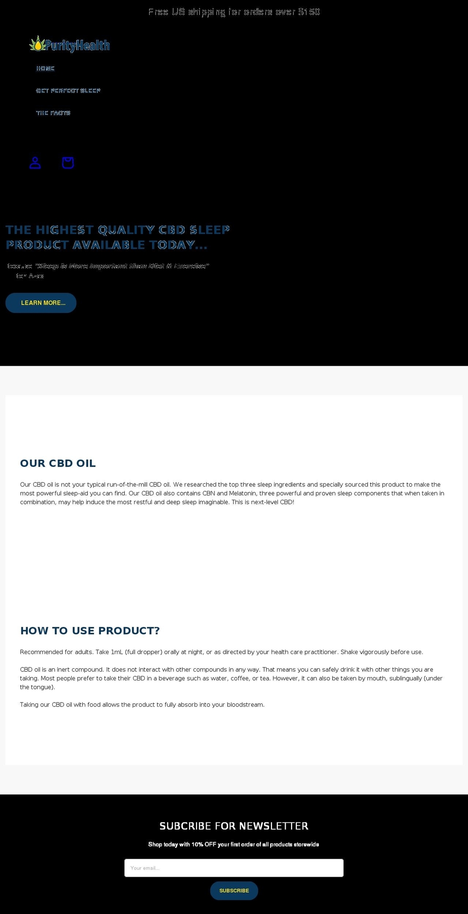 purityhealth.com shopify website screenshot