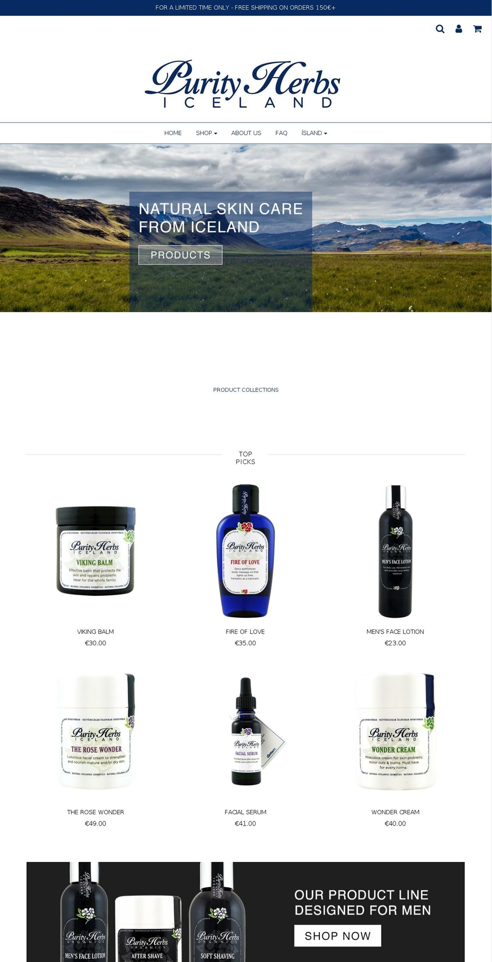 purityherbs.eu shopify website screenshot