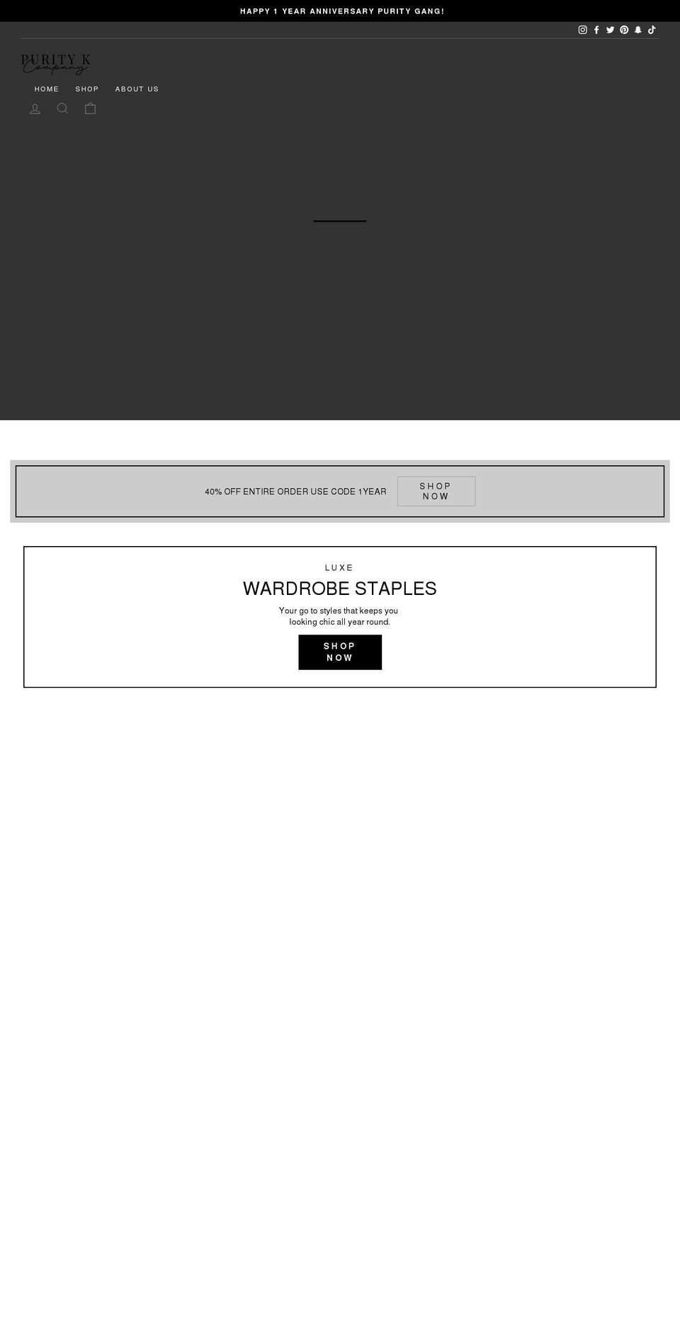 puritykco.com shopify website screenshot