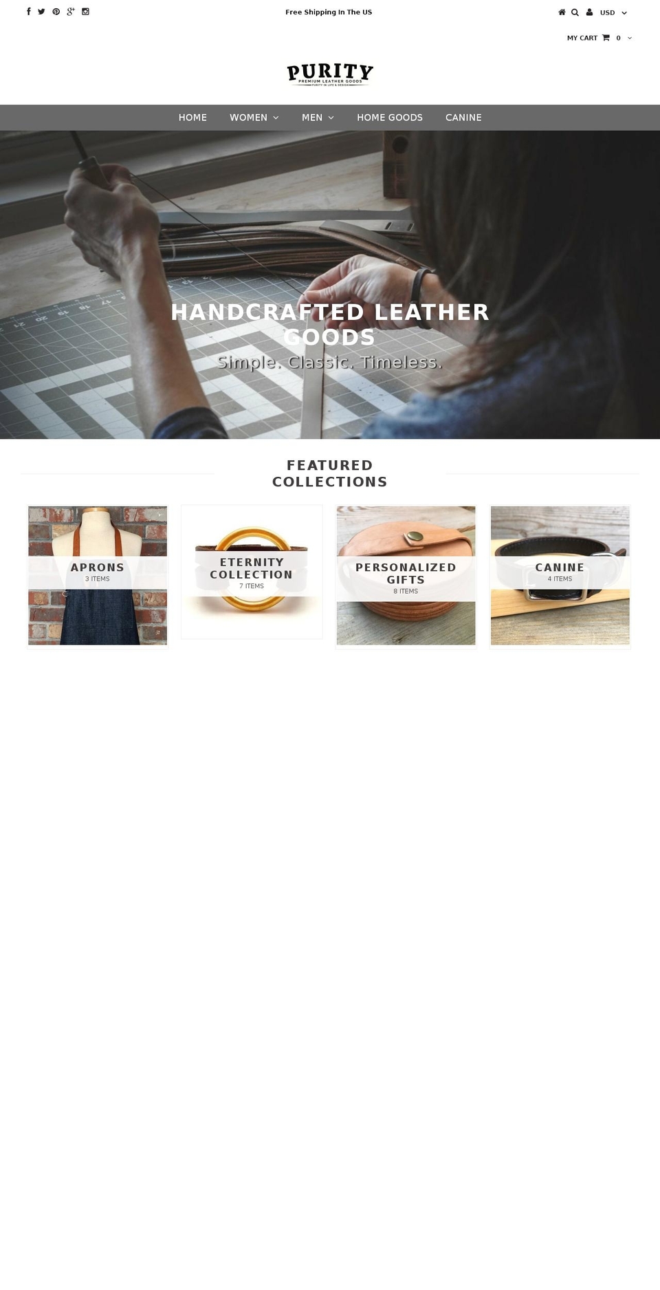 purityqualitygoods.com — Shopify storefront screenshot