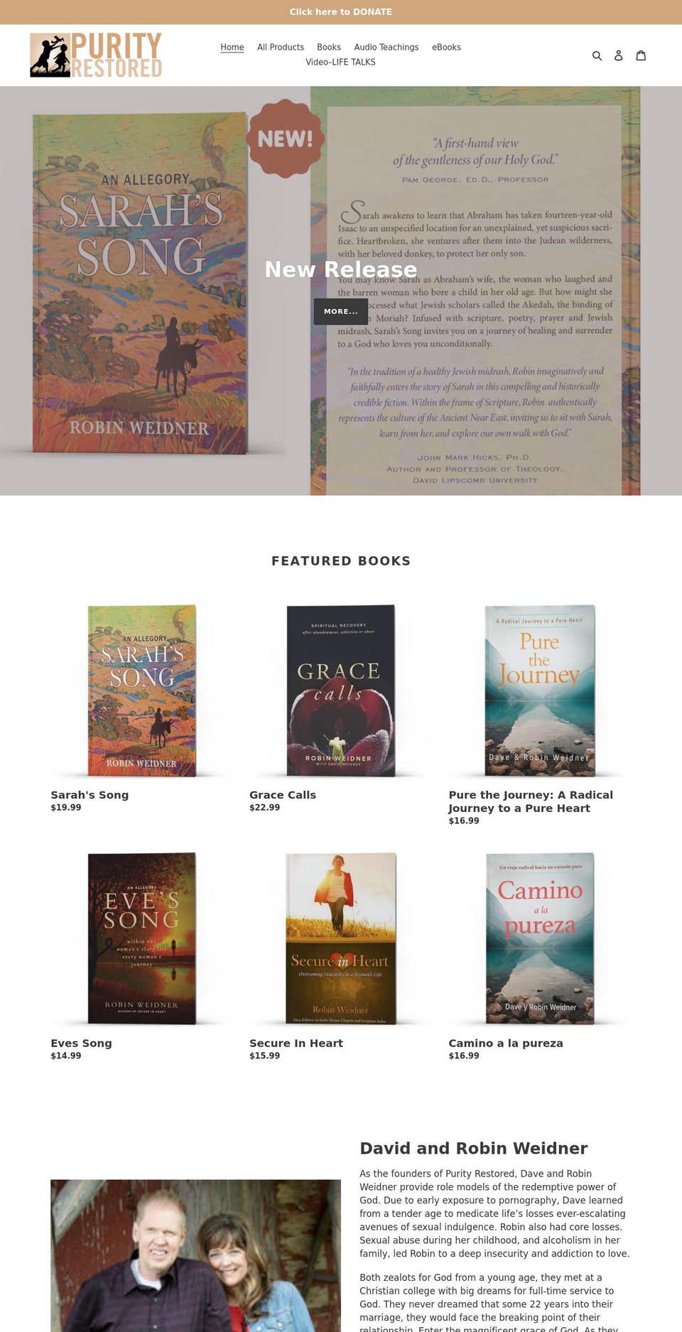 purityrestored.com shopify website screenshot
