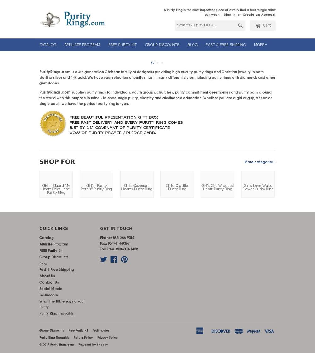 purityrings.com shopify website screenshot