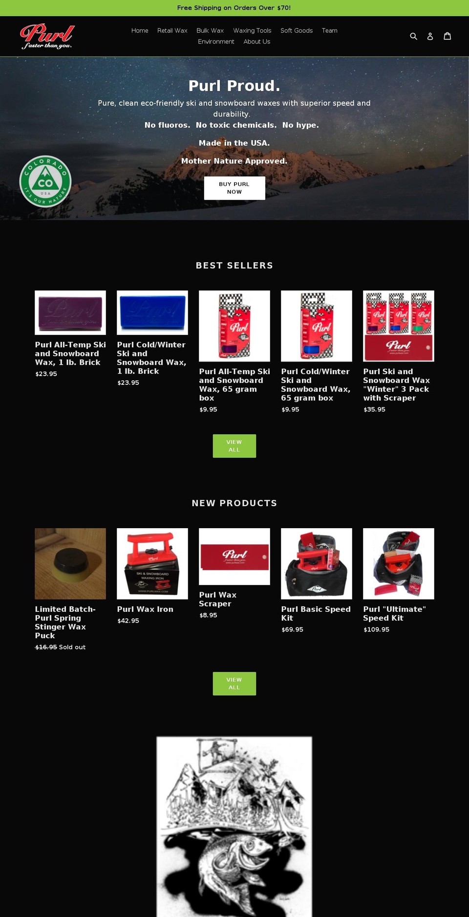 purlsnowboardwax.com — Shopify storefront screenshot