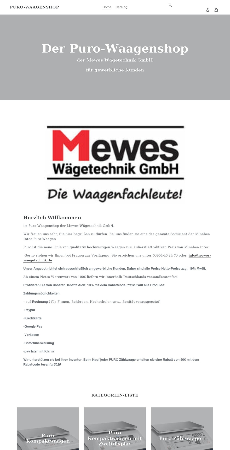 puro-waagenshop.com shopify website screenshot