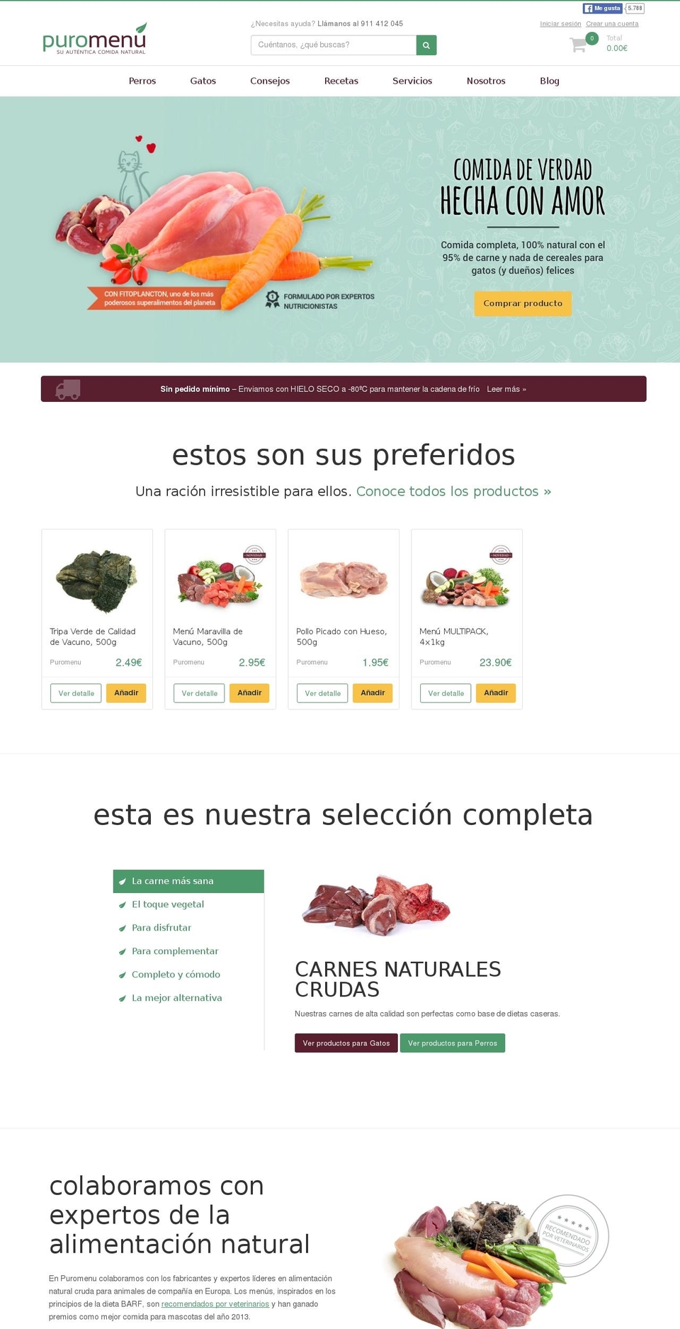 Minimal Shopify theme site example puromenu.es