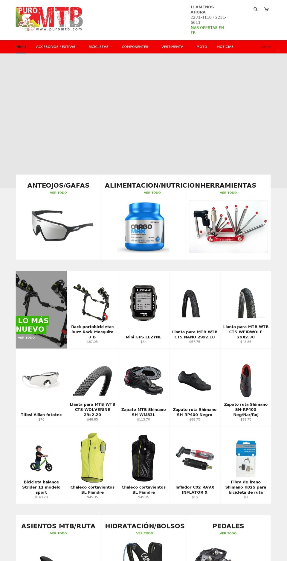 puromtb.com — Shopify storefront screenshot