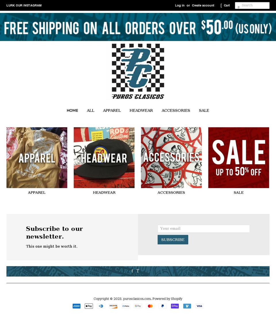 purosclasicos.com shopify website screenshot