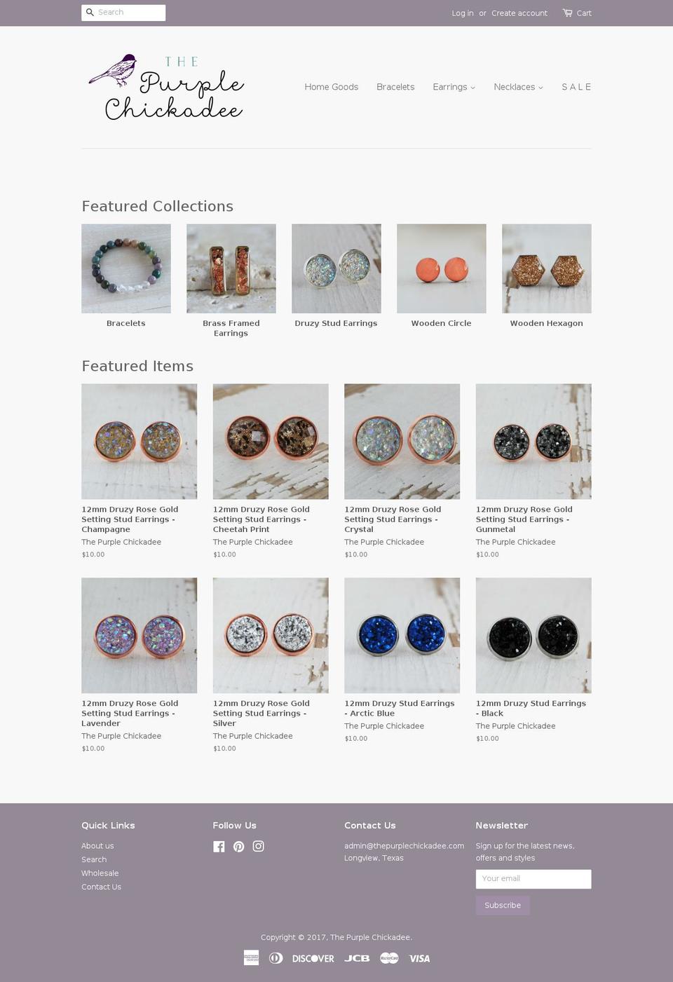 purple-chickadee.com shopify website screenshot