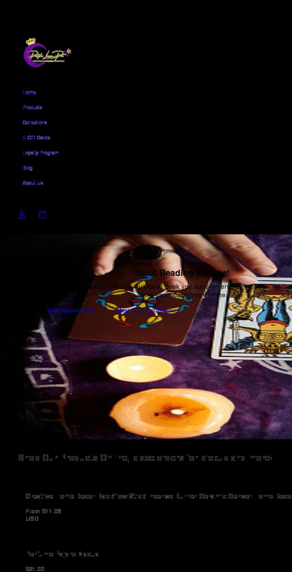 purple-luna.com shopify website screenshot