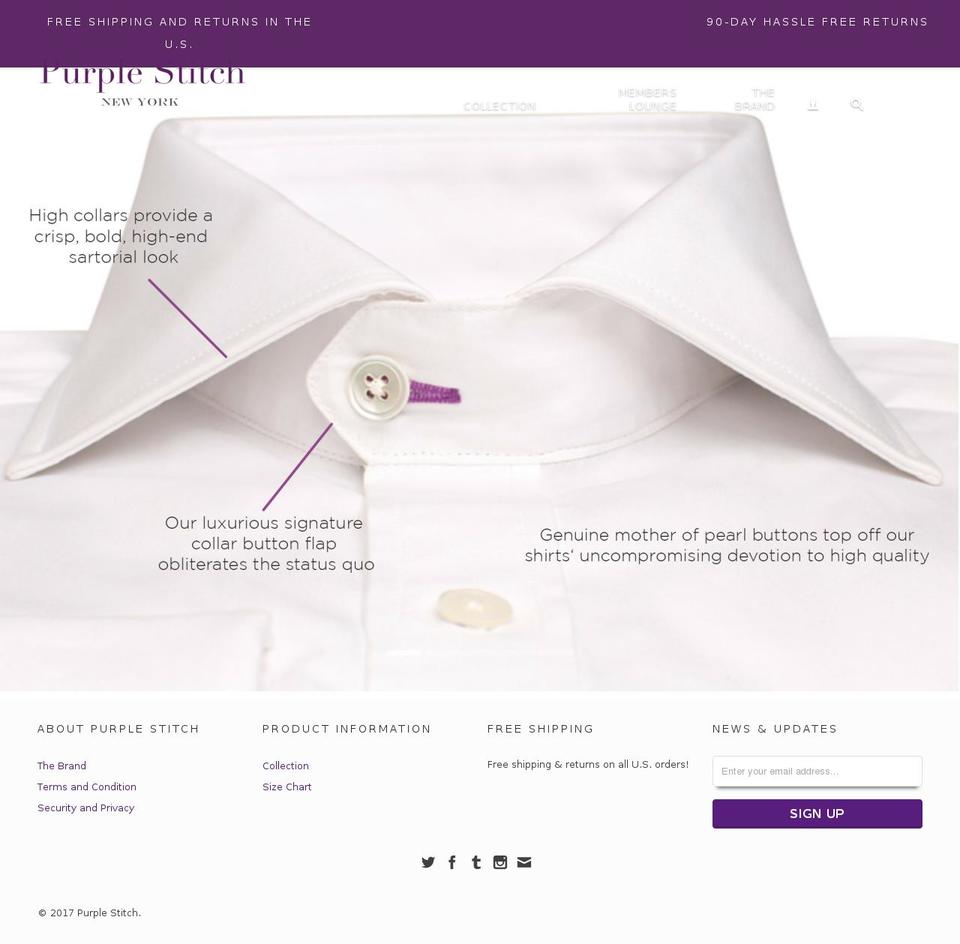 Minion Shopify theme site example purple-stitch.com