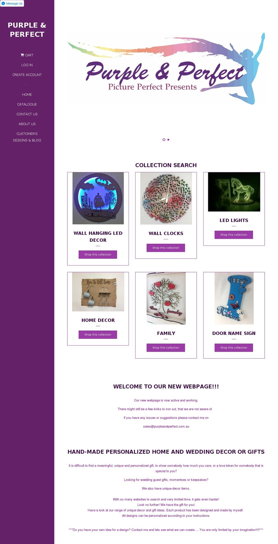 purpleandperfect.com shopify website screenshot