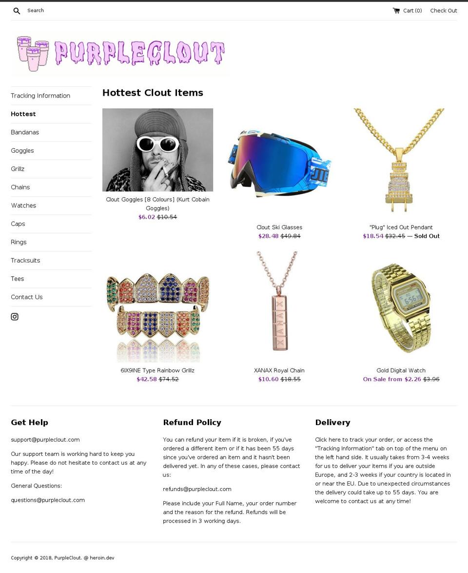 purpleclout.com — Shopify storefront screenshot