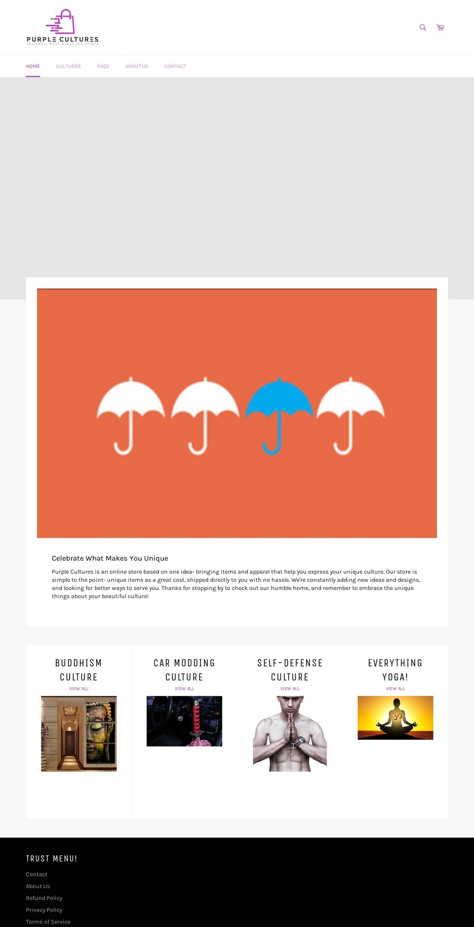 purplecultures.com — Shopify storefront screenshot