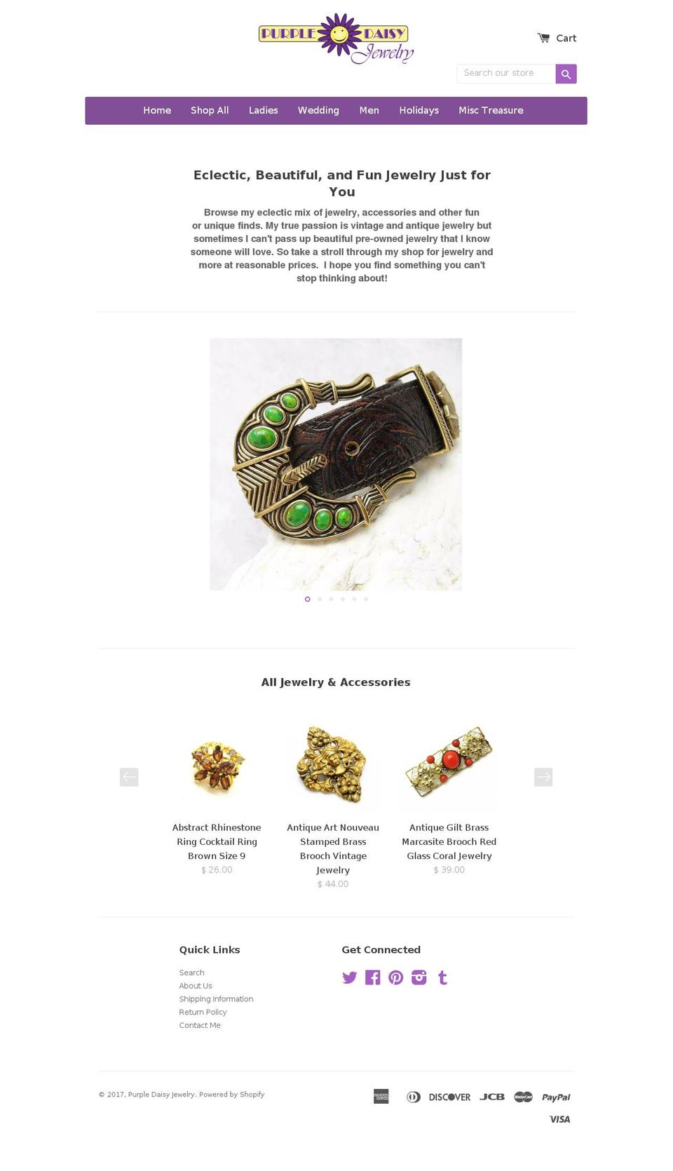 purpledaisyjewelry.com shopify website screenshot