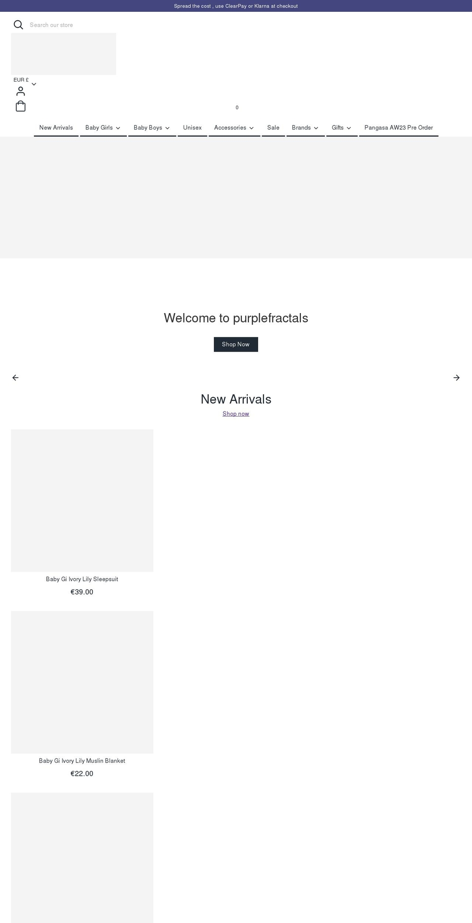 purplefractals.com shopify website screenshot