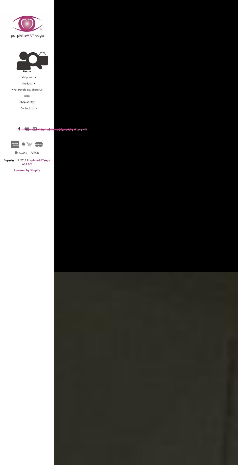purpleheartyoga.com shopify website screenshot