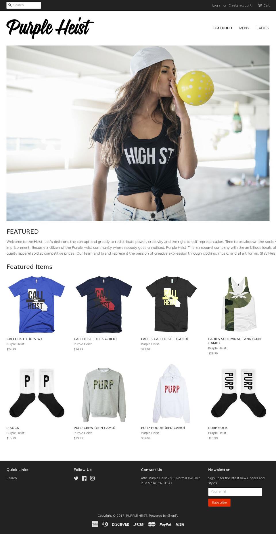 purpleheist.com shopify website screenshot