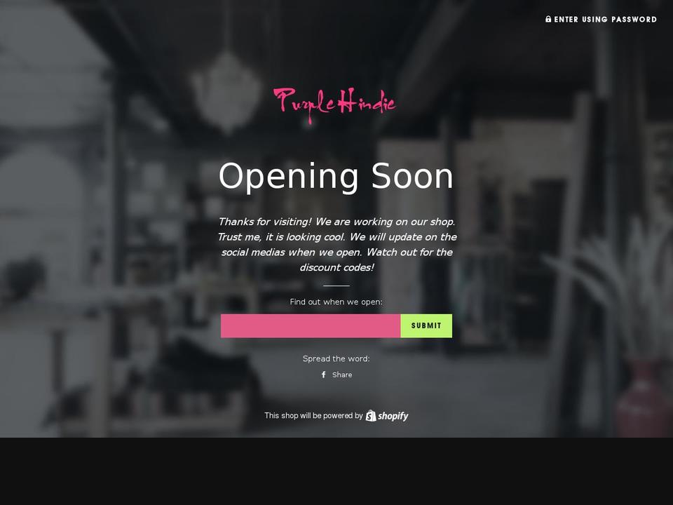 purplehindie.com shopify website screenshot