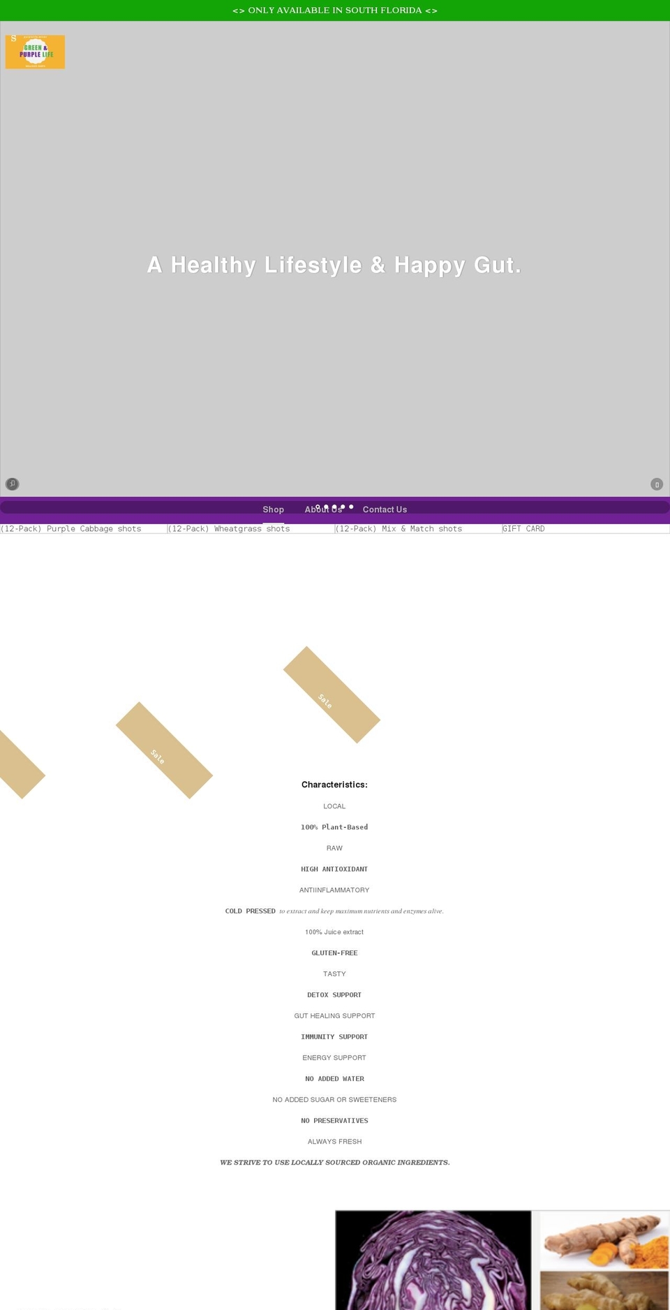 purplelife.miami shopify website screenshot