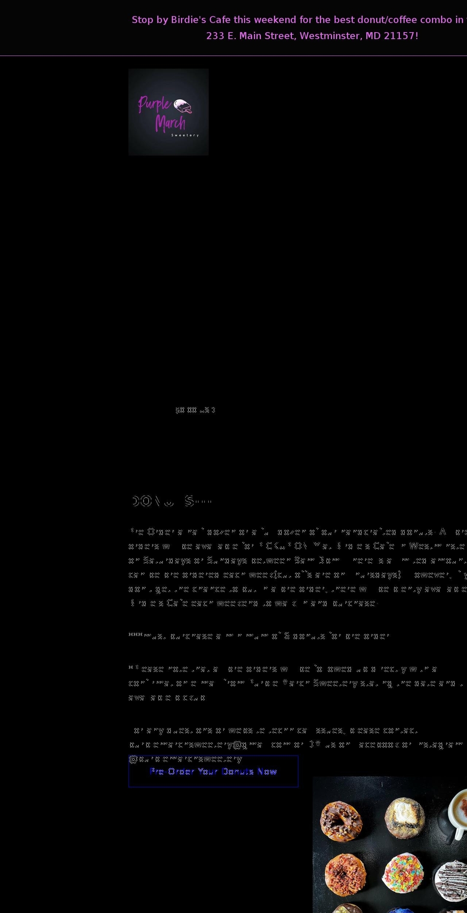 purplemarchsweetery.com shopify website screenshot