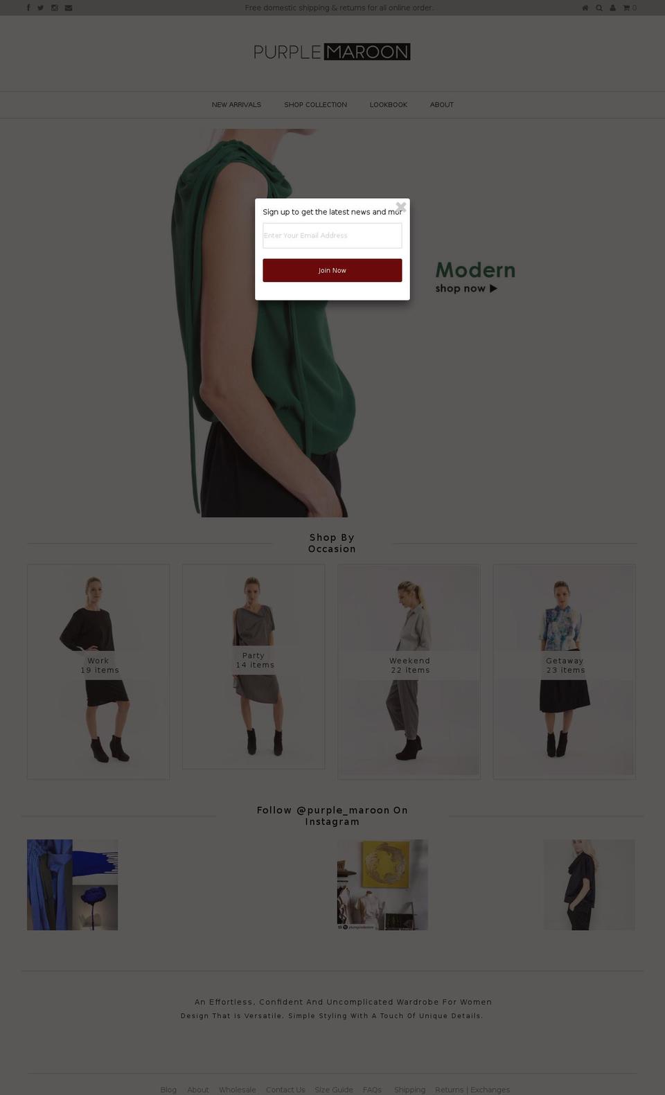 purplemaroon.com shopify website screenshot