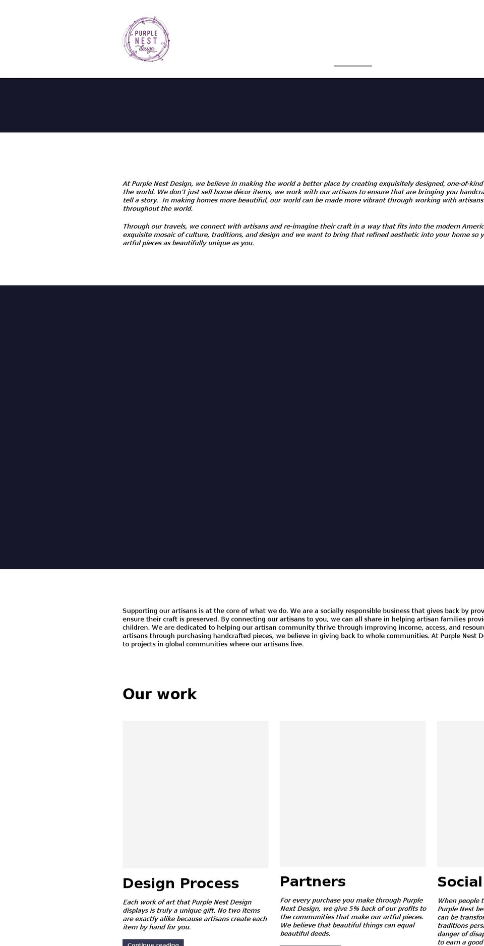 purplenestdesign.com — Shopify storefront screenshot