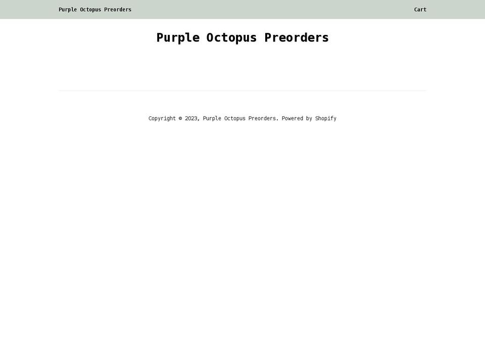 purpleoctopuspreorders.com shopify website screenshot