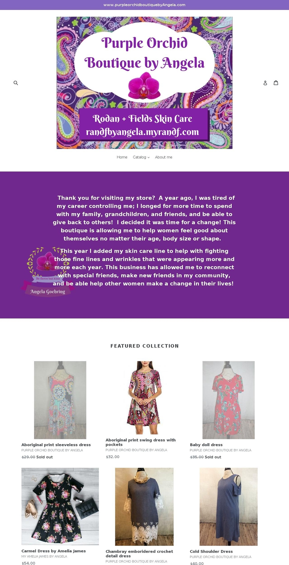 purpleorchidboutiquebyangela.com — Shopify storefront screenshot