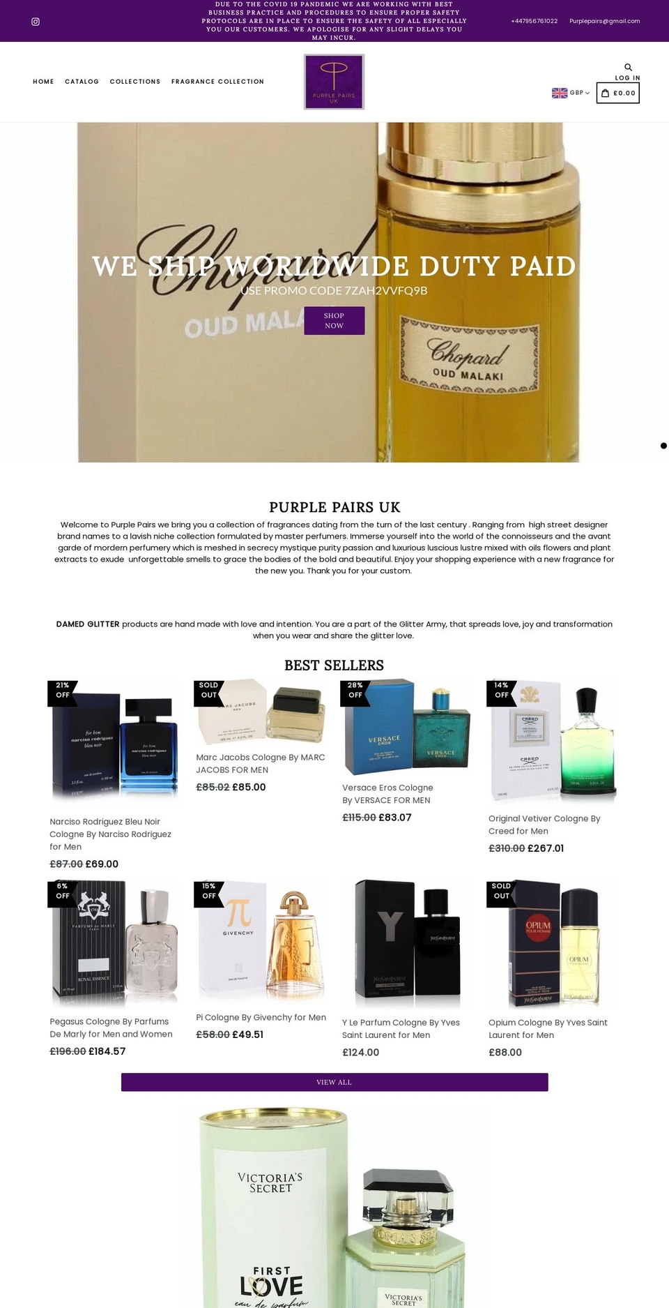 purplepairs.com shopify website screenshot