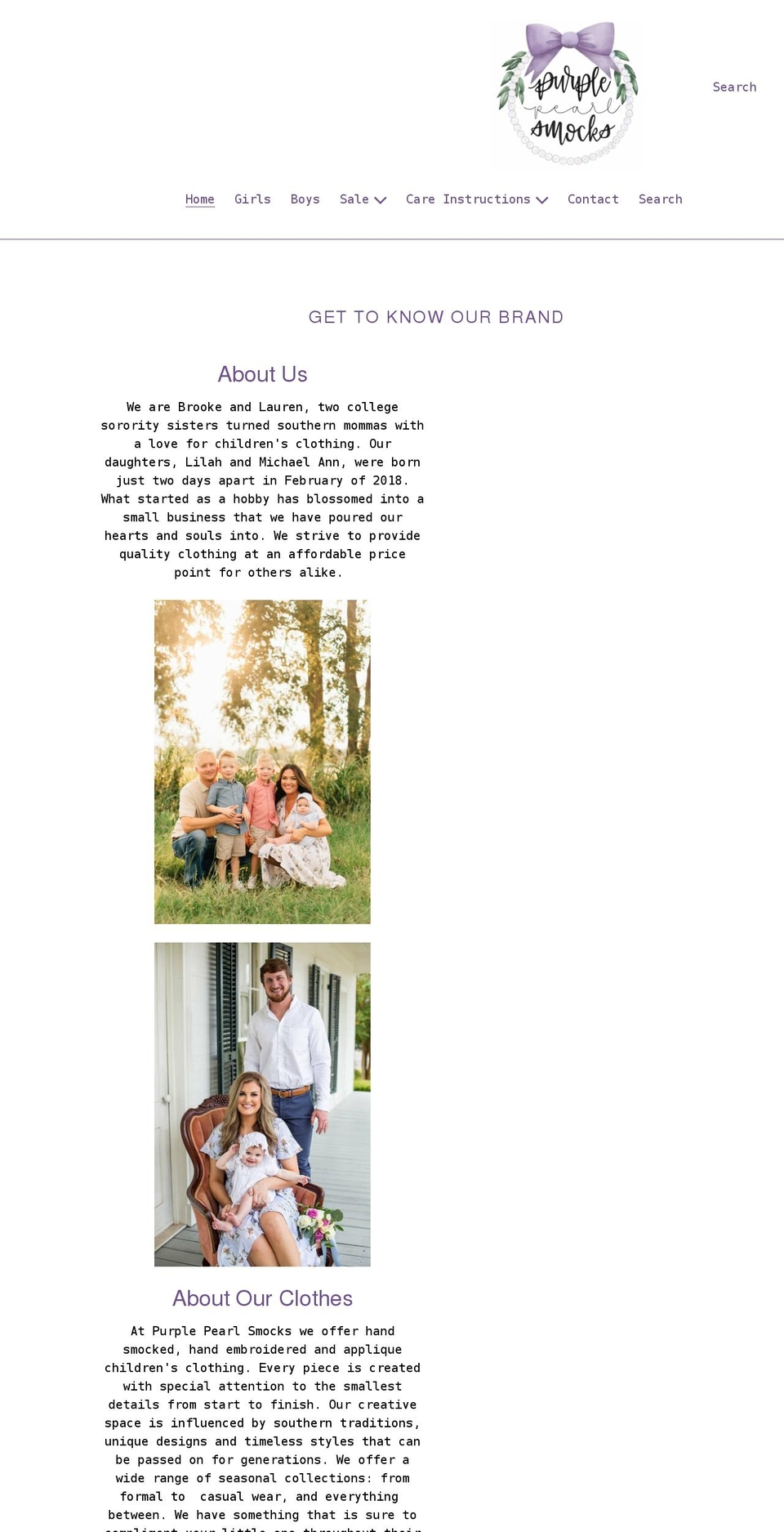 purplepearlsmocks.com shopify website screenshot