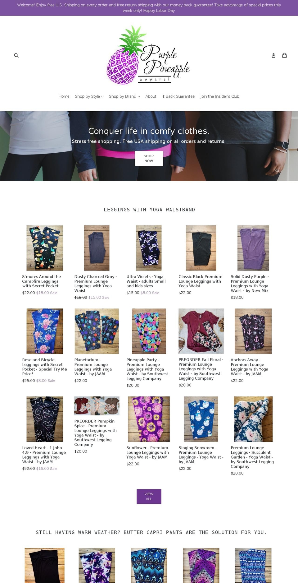 Sterling Shopify theme site example purplepineappleapparel.com