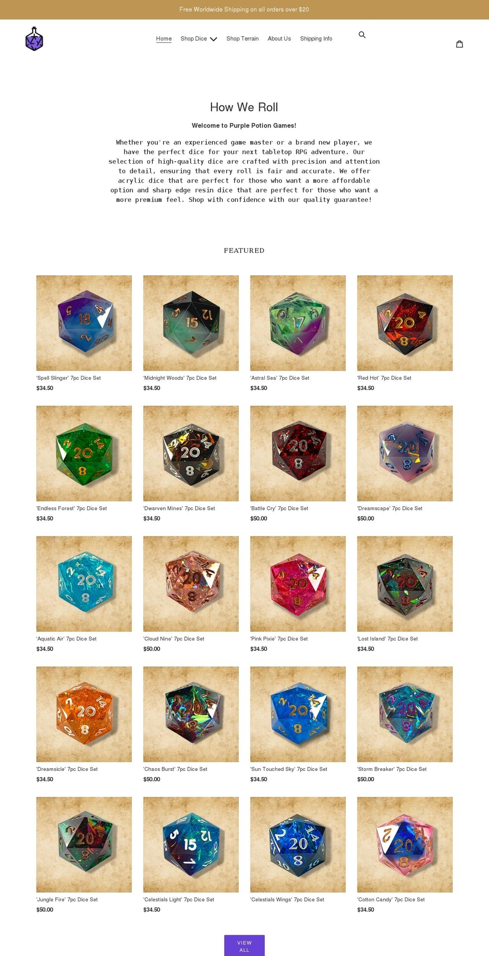 purplepotiongames.com shopify website screenshot