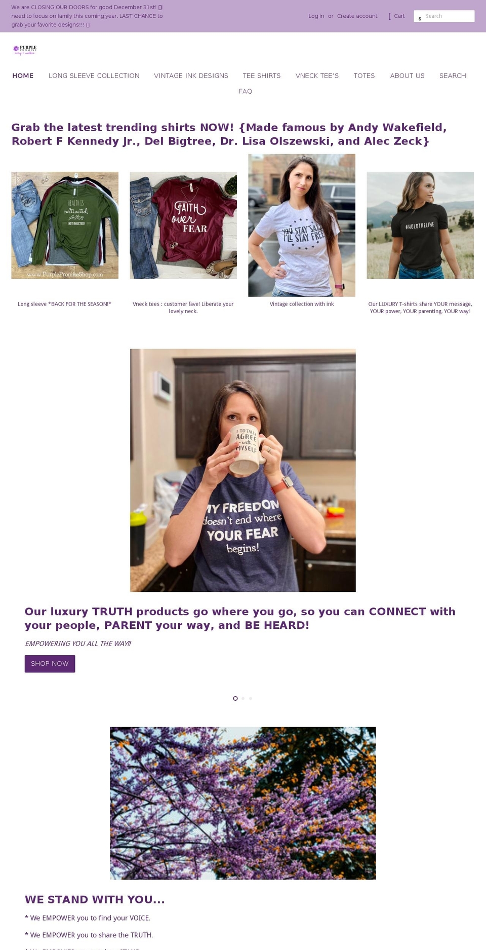 purplepromiseshop.com — Shopify storefront screenshot
