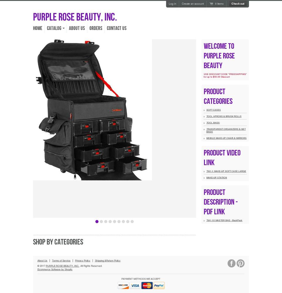 Copy of Radiance Shopify theme site example purplerosebeauty.com