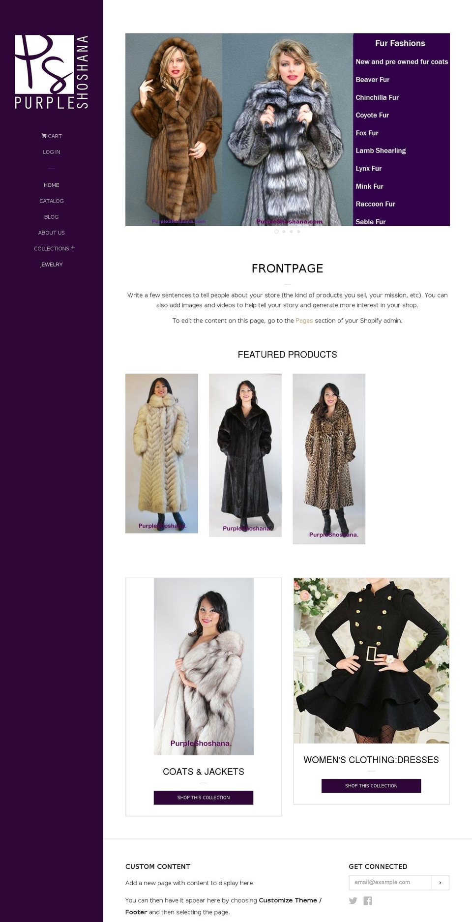 belle Shopify theme site example purpleshoshana.com