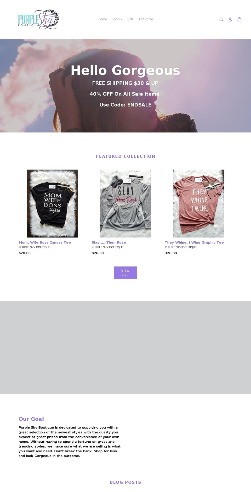 purpleskyboutique.com — Shopify storefront screenshot