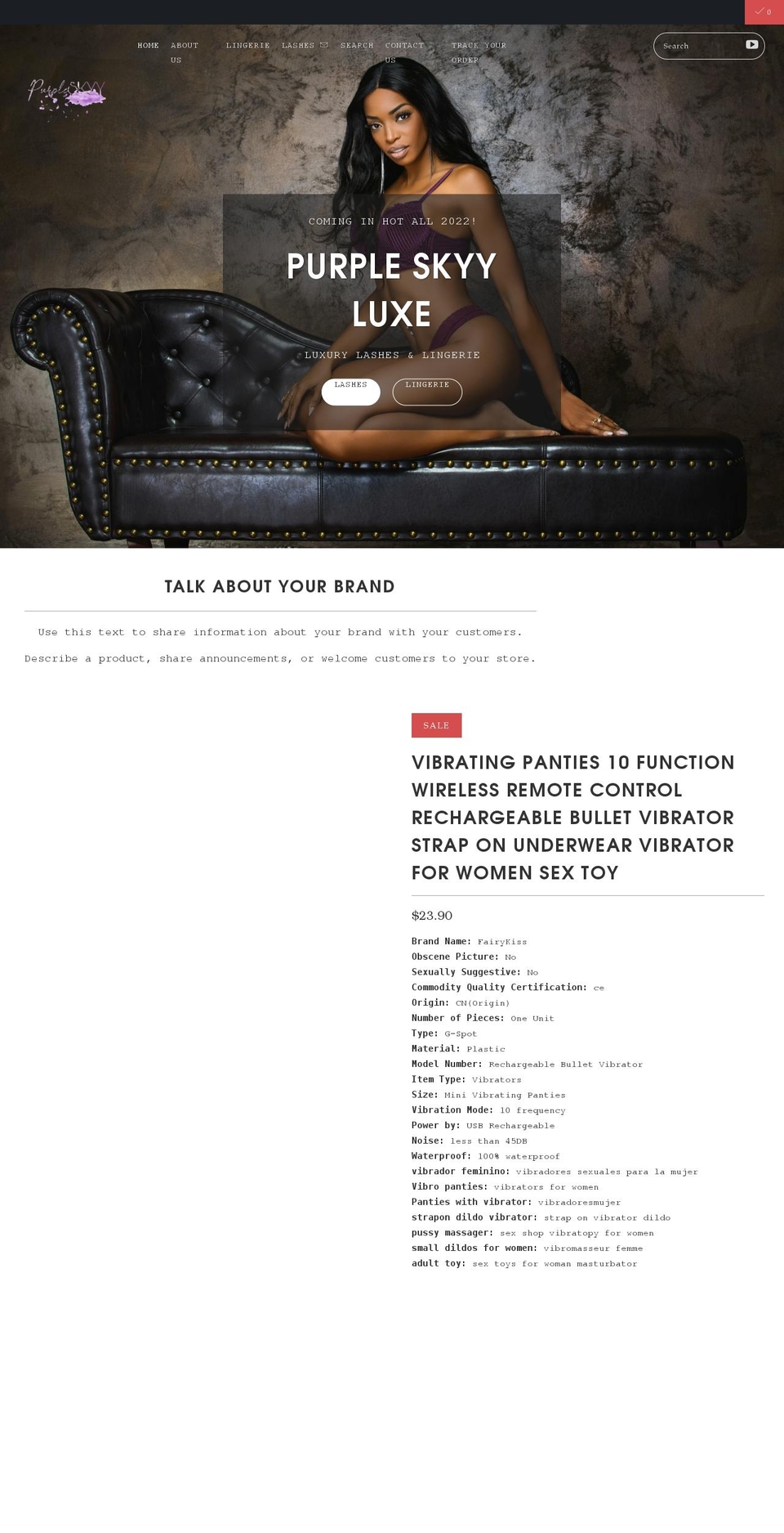 purpleskyyluxe.com shopify website screenshot