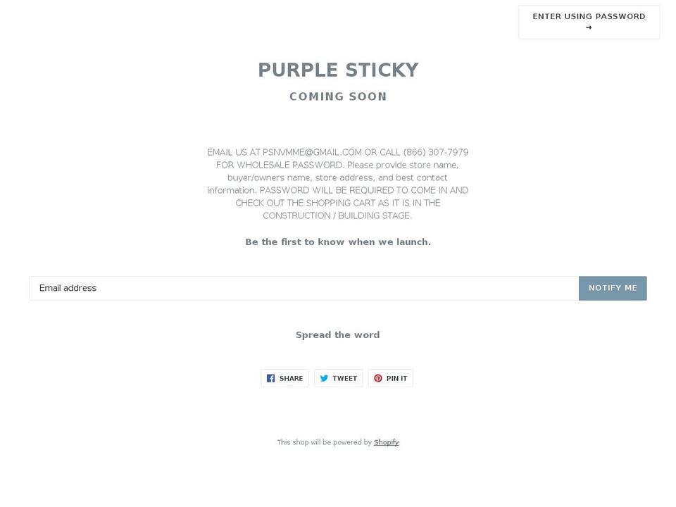 purplestickyonline.com — Shopify storefront screenshot