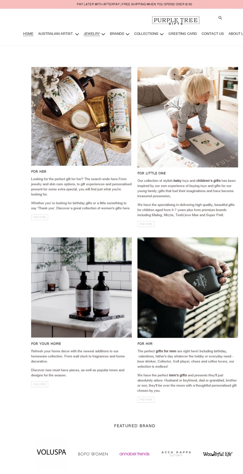 purpletreegifts.com.au shopify website screenshot
