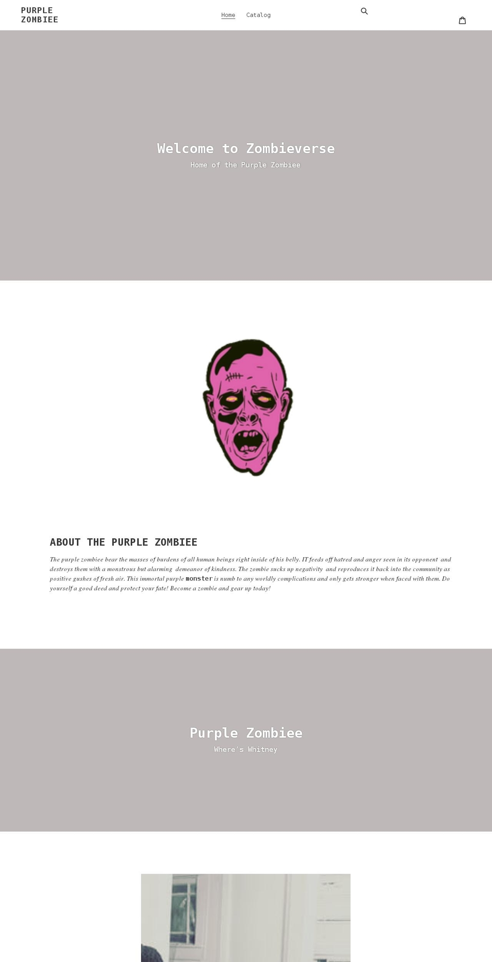 purplezombiee.com shopify website screenshot