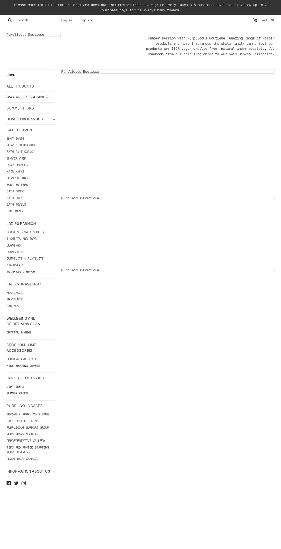 purplicousmelts.com shopify website screenshot