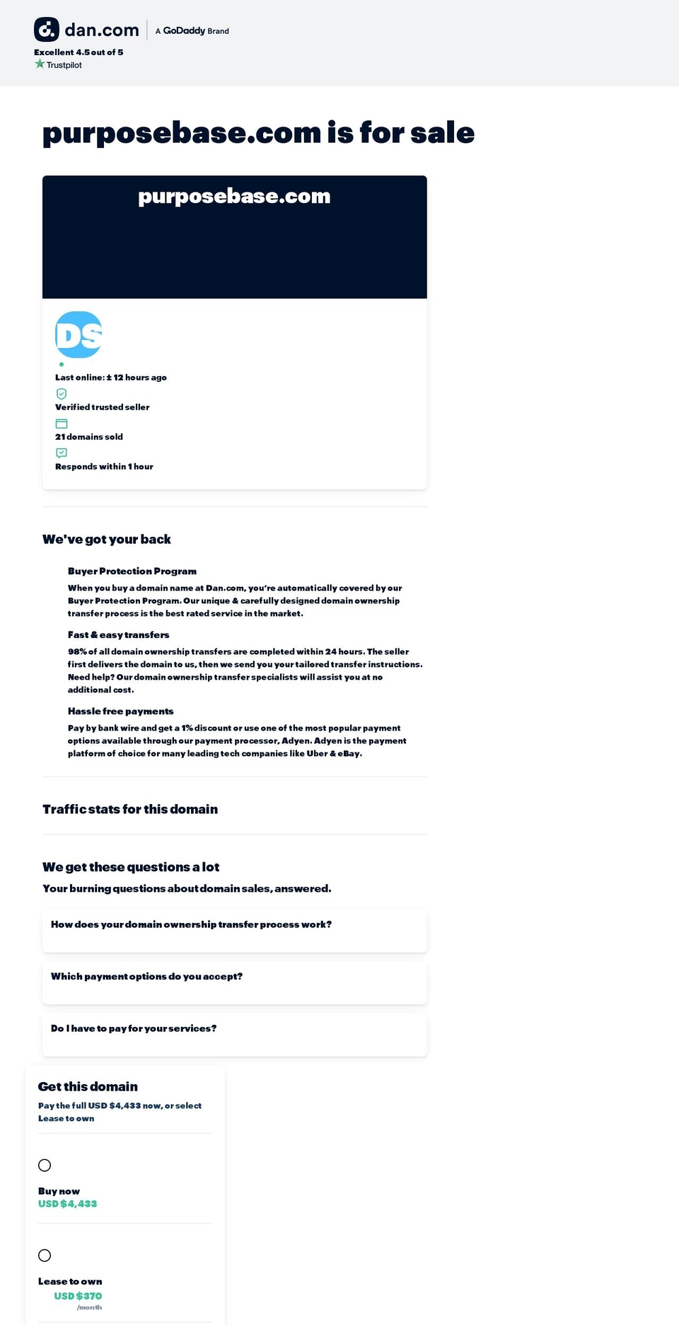 purposebase.com — Shopify storefront screenshot