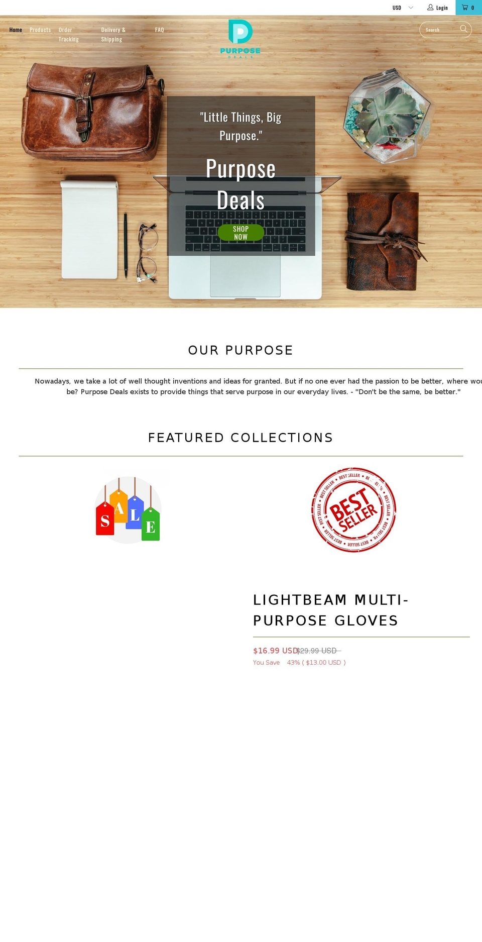 purposedeals.com — Shopify storefront screenshot