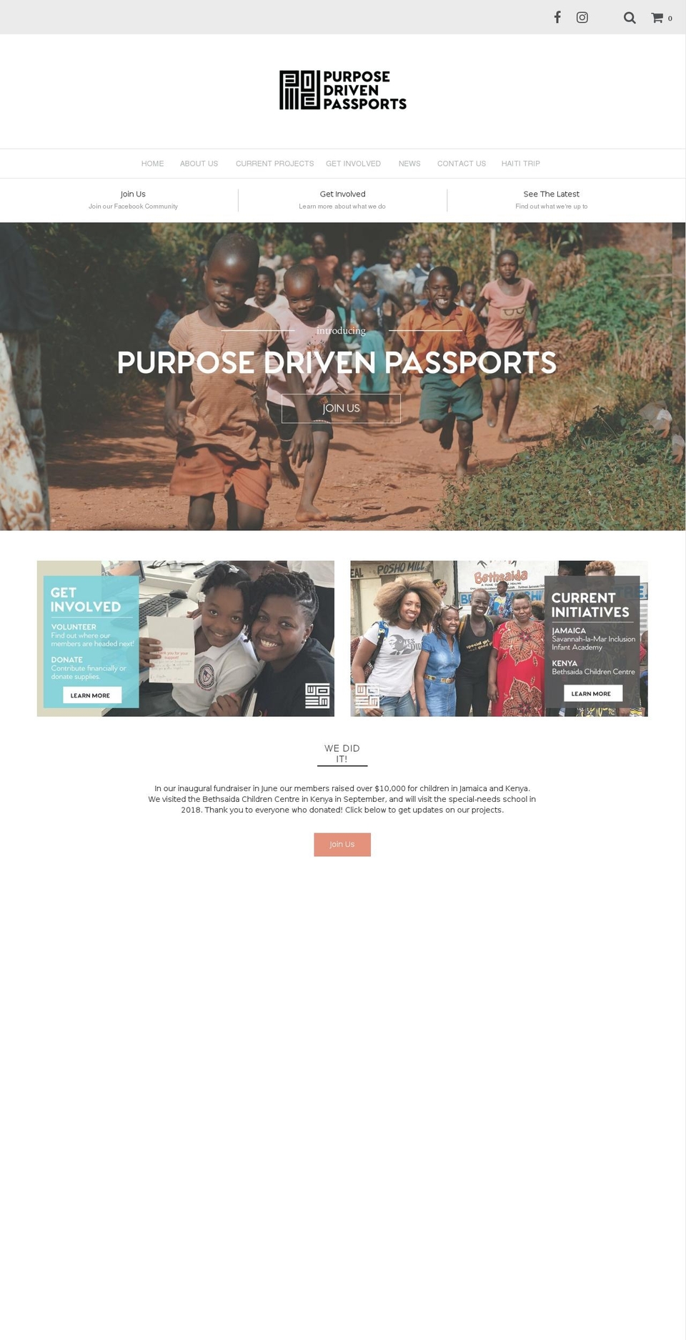 purposedrivenpassports.com — Shopify storefront screenshot