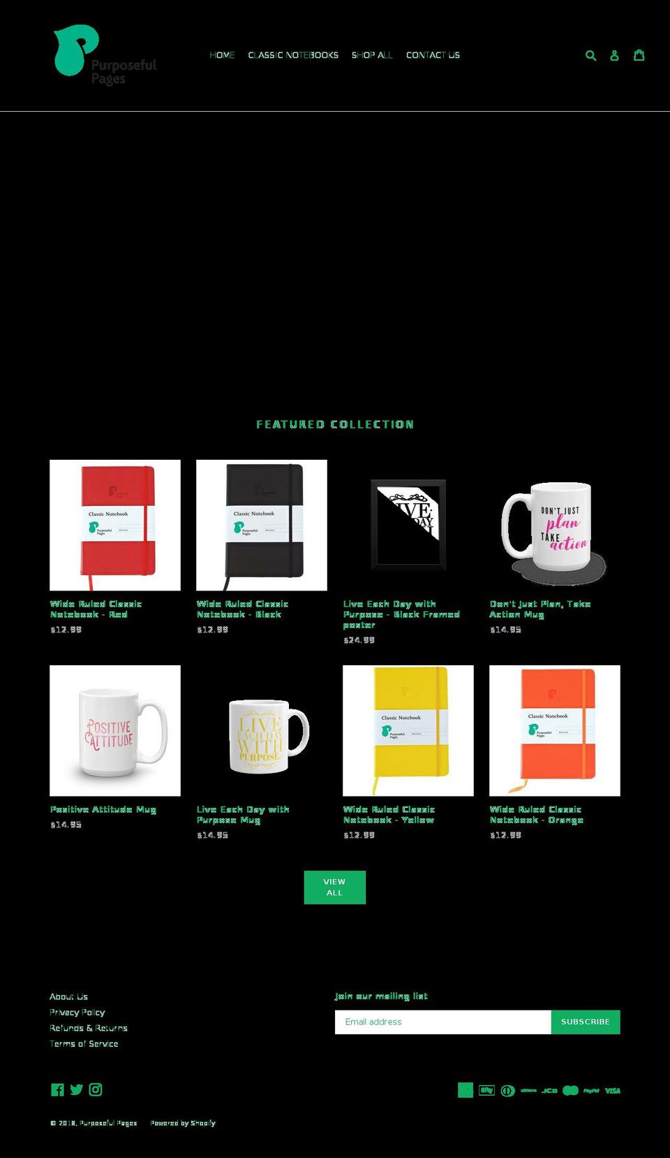 purposefulpages.com — Shopify storefront screenshot