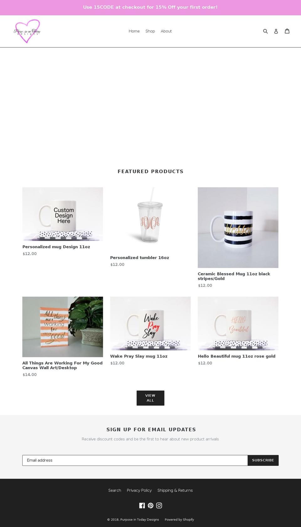 purposeintoday.com — Shopify storefront screenshot