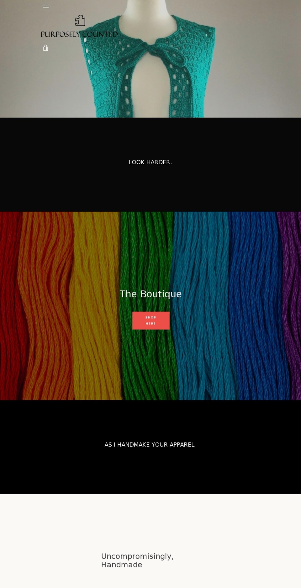 purposelycounted.com shopify website screenshot